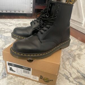 Dr. Martens Black Combat Boots with Yellow Stitching only worn twice
